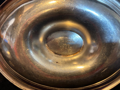 U.S. Navy Reed & Barton Silver Soldered Covered Serving Dish – Marked “USN”