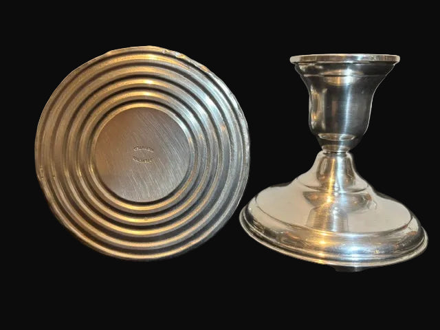 Pair Silver-Plated Candlesticks Traditional Weighted Candle Holders