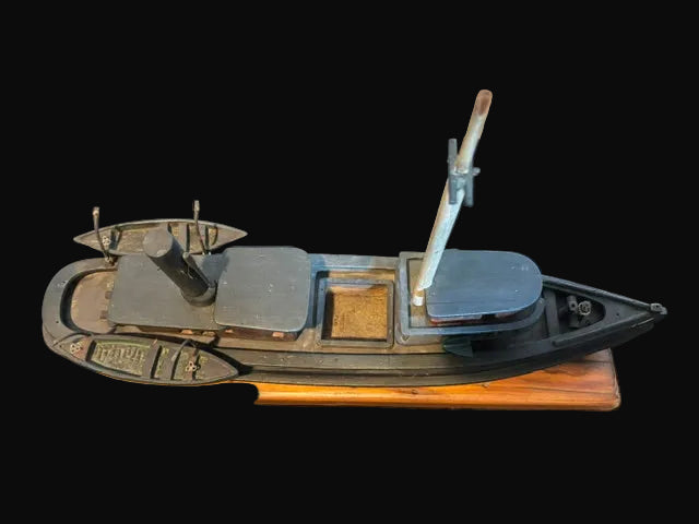 #Handcrafted Steam Tugboat Model Maritime Folk Art Display - Annapolis Maritime Antiques