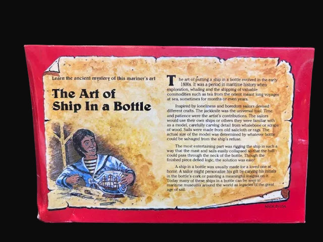 America Ship in a Bottle Kit – Woodkrafter Kits Model 202 – Sealed (1984) - Annapolis Maritime Antiques