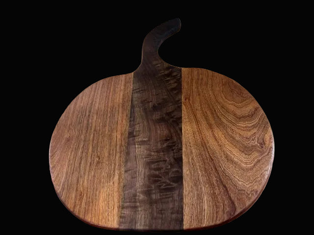 #Pumpkin Serving Board - Walnut and Mahogany - Annapolis Maritime Antiques