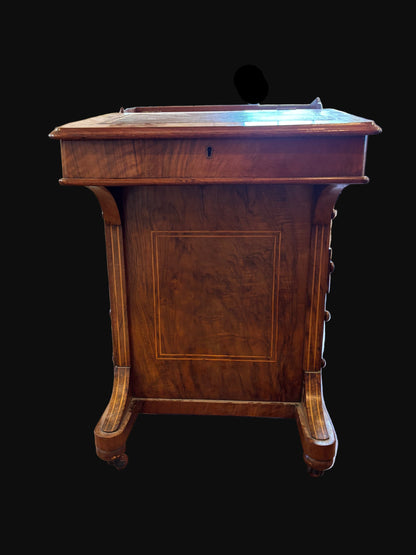 #Davenport Desk – 19th Century Mahogany/Walnut with Inlay