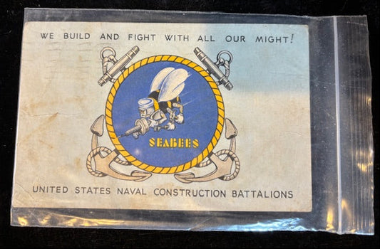 #WWII U.S. Navy Seabees Postcard – Naval Construction Battalions – Handwritten Camp Peary VA
