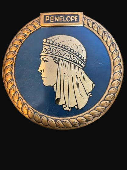 #Hand-Painted HMS Penelope Naval Crest Plaque – Wooden Maritime Display Emblem - Annapolis Maritime Antiques