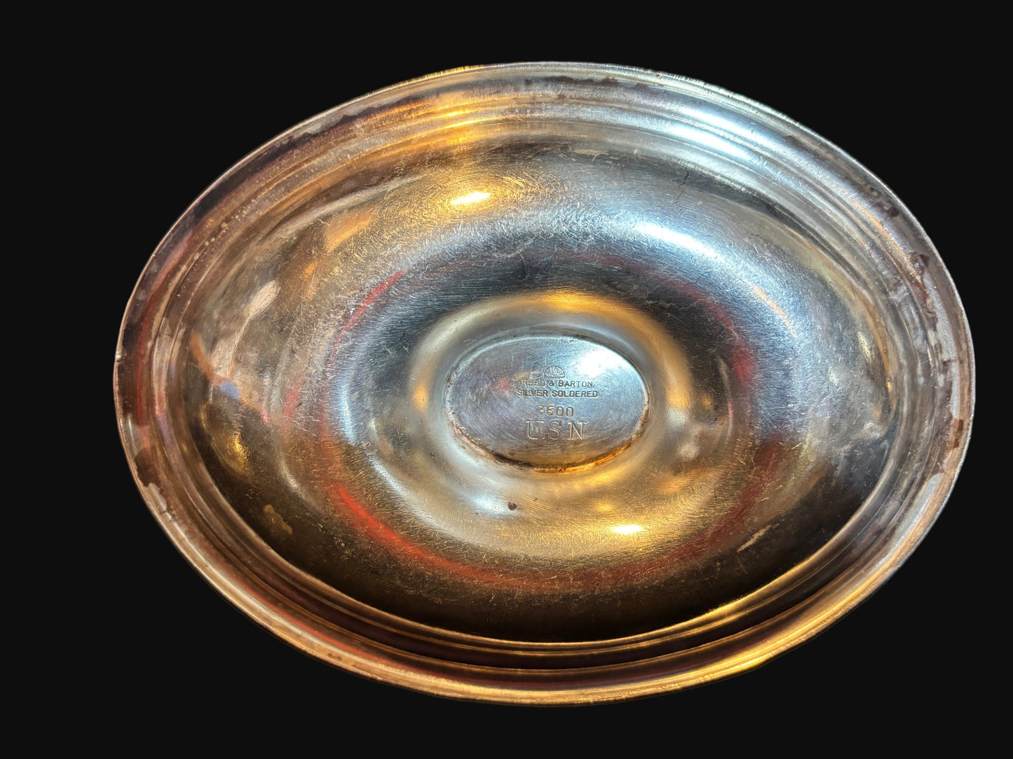 U.S. Navy Reed & Barton Silver Soldered Covered Serving Dish – Marked “USN”