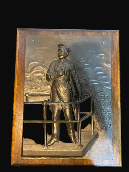 #Admiral Dewey Manila Bay Relief Plaque – Spanish American War Naval Commemorative Wall Art - Annapolis Maritime Antiques