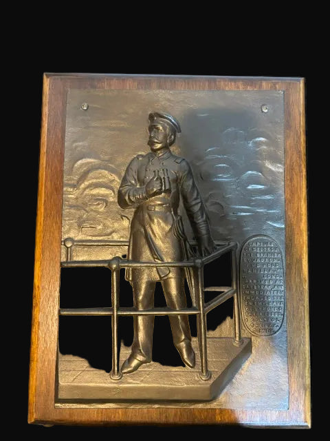 #Admiral Dewey Manila Bay Relief Plaque – Spanish American War Naval Commemorative Wall Art - Annapolis Maritime Antiques