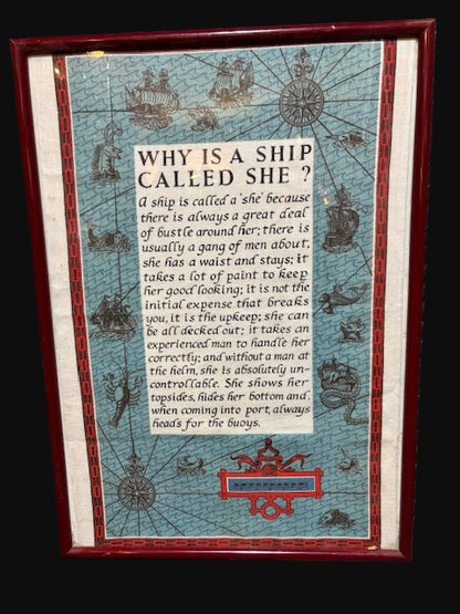#"Why is a Ship Called She?" Framed Maritime Wall Art