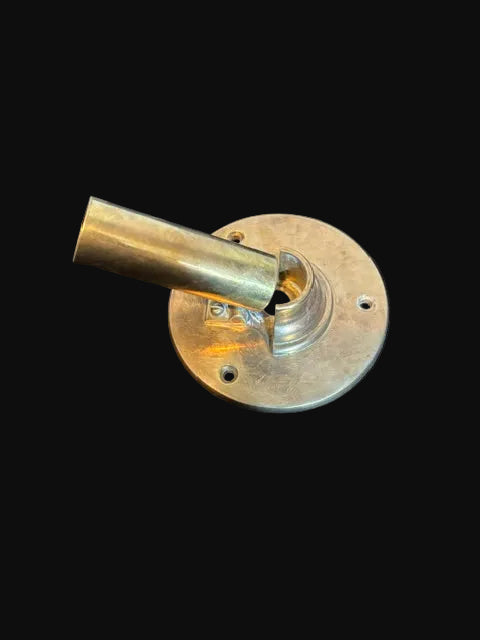 #Adjustable Flag Pole Mount Nautical Marine Hardware - Solid Brass - Annapolis Maritime Antiques