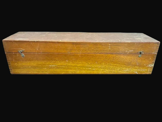 #ADD VENDOR Fuller Cylindrical Slide Rule Calculator in Original Mahogany Case with Literature - Annapolis Maritime Antiques