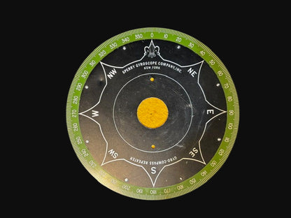 #Sperry Gyroscope Co. Gyro-Compass Repeater Dial Plate – U.S. Navy Ship Navigation