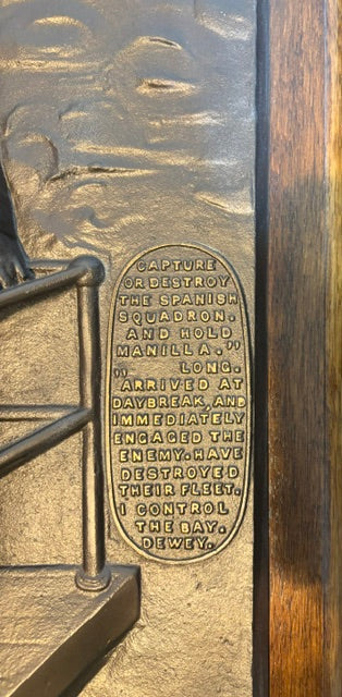 #Admiral Dewey Manila Bay Relief Plaque – Spanish American War Naval Commemorative Wall Art - Annapolis Maritime Antiques