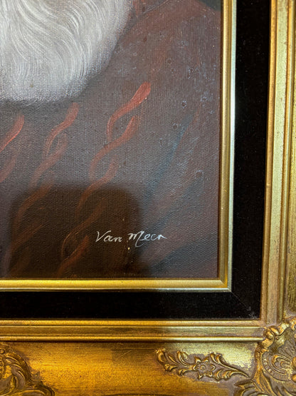 Oil Painting – Bearded Sea Captain by Van Meer – Framed Maritime Portrait