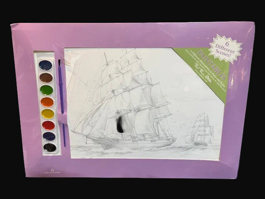 Paintables Watercolor Painting Kit – Tall Ship at Sea – Nautical Art Set (6 Scenes Series)