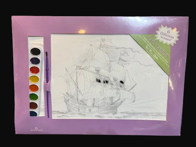 Paintables Watercolor Painting Set – Tall Sailing Ship – Pre-Drawn Art Kit
