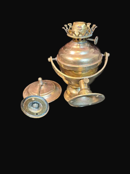 #Kerosene Lamp Font with Ornate Burner - Annapolis Maritime Antiques