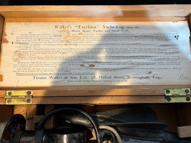 #ADD VENDOR Walker's Excelsior Yacht Log Mark III Complete Taffrail Log in Original Case Thomas Walker & Son - Annapolis Maritime Antiques