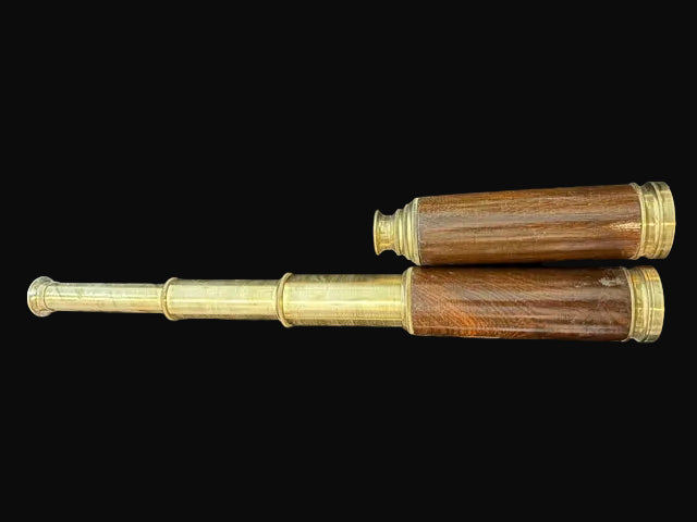 Brass & Wood Nautical Spyglass Telescope Maritime Maritime Decor - Annapolis Maritime Antiques