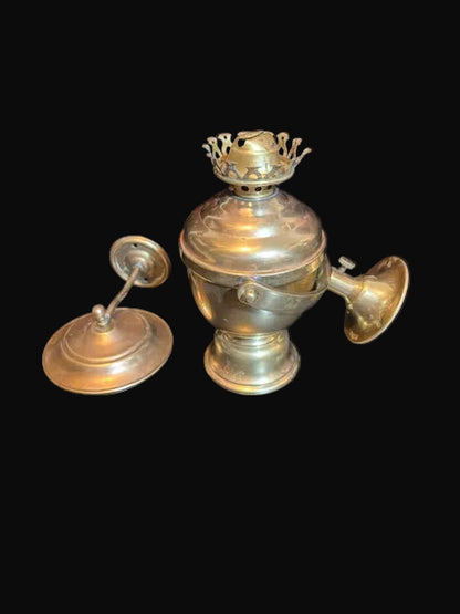 #Kerosene Lamp Font with Ornate Burner - Annapolis Maritime Antiques