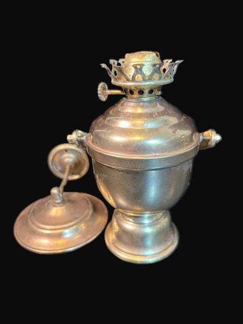 #Kerosene Lamp Font with Ornate Burner - Annapolis Maritime Antiques