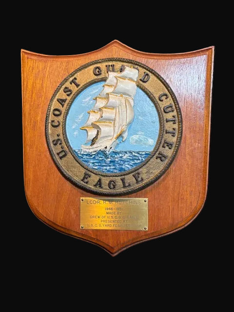 #U.S. Coast Guard Cutter Eagle Presentation Plaque – LCDR R.W. Hutchins (1946–1951) - Annapolis Maritime Antiques