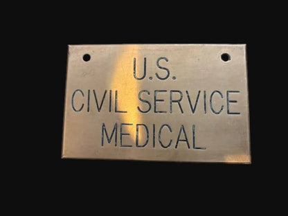 #U.S. Civil Service Medical Engraved Government Office Sign - Annapolis Maritime Antiques