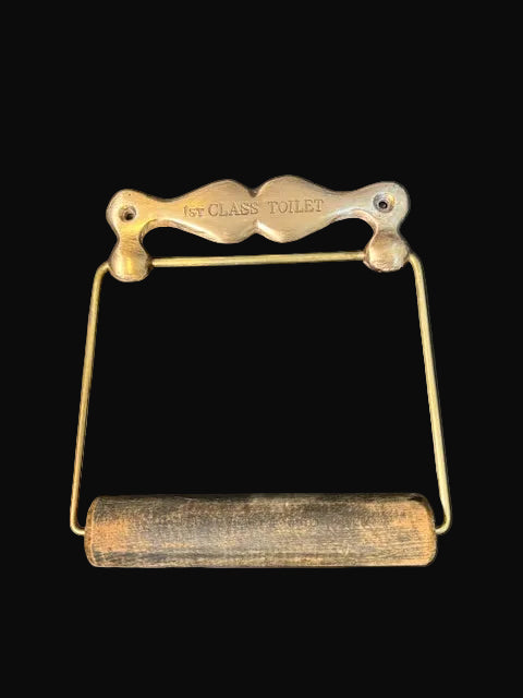 #“1st Class Toilet” Wall Mount Toilet Paper Holder Railroad Steamship Era - Annapolis Maritime Antiques