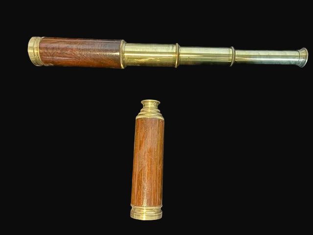 Brass & Wood Nautical Spyglass Telescope Maritime Maritime Decor - Annapolis Maritime Antiques