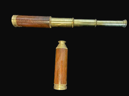 Brass & Wood Nautical Spyglass Telescope Maritime Maritime Decor - Annapolis Maritime Antiques