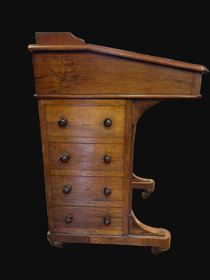 #Davenport Desk – 19th Century Mahogany/Walnut with Inlay