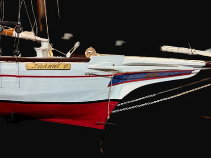 Handcrafted Wooden Schooner Model Ship “JOANNE B” – Nautical Maritime Décor - Annapolis Maritime Antiques