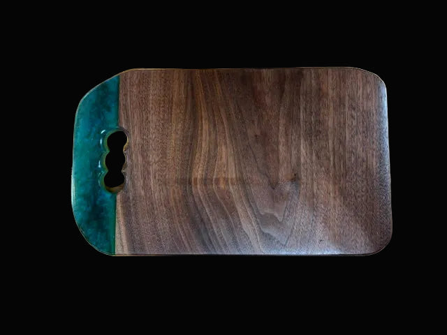 #Serving Board with Resin Handle - Walnut - Annapolis Maritime Antiques