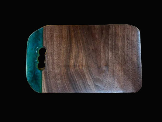 #Serving Board with Resin Handle - Walnut - Annapolis Maritime Antiques