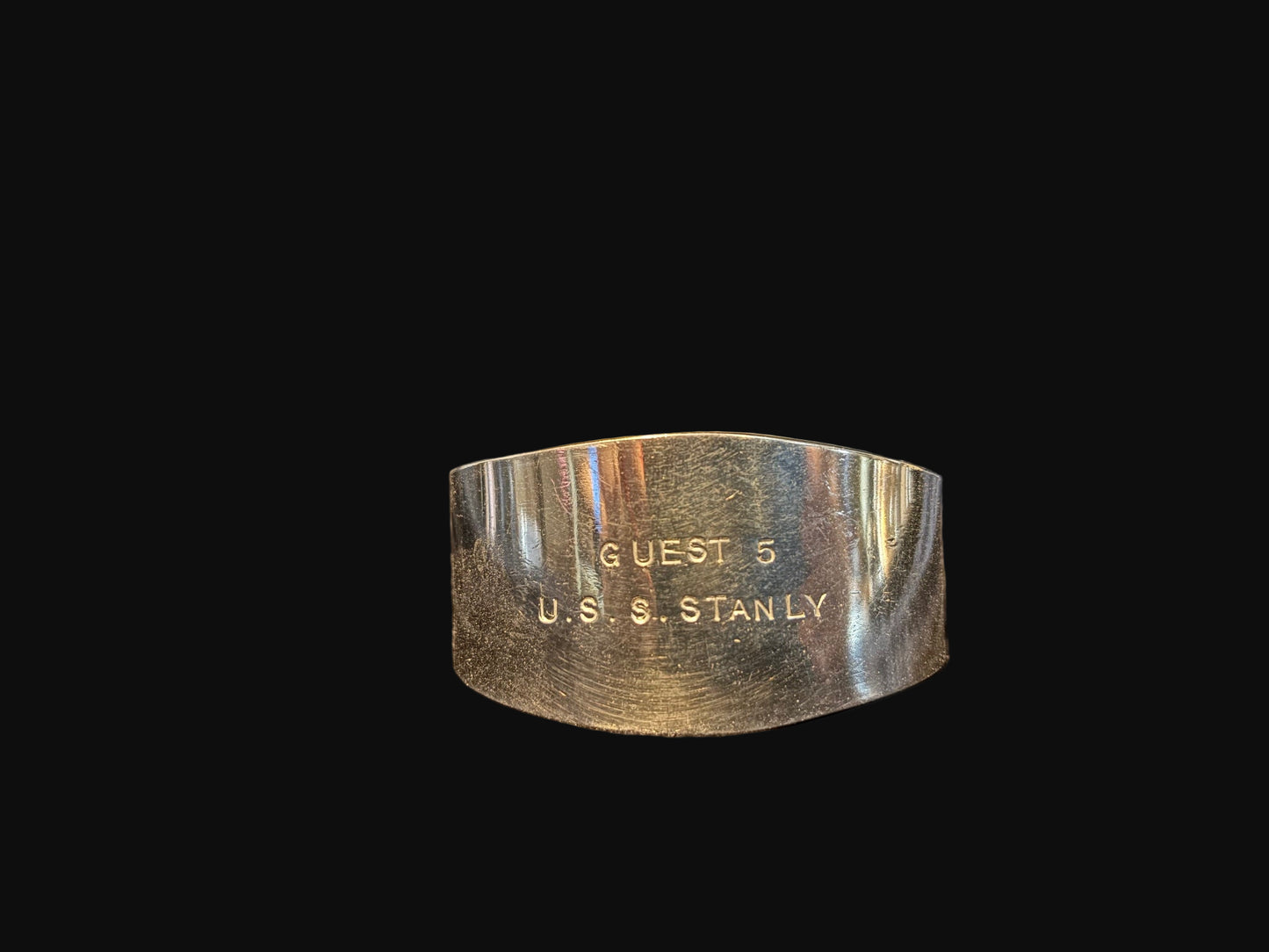 #WWII U.S. Navy Napkin Ring – USS Stanly (DD-478) – Guest 5 Marked