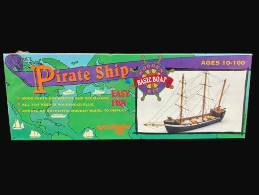 Pirate Ship Wooden Boat Kit – Woodkrafter Kits Basic Boat Kit – Model 000108