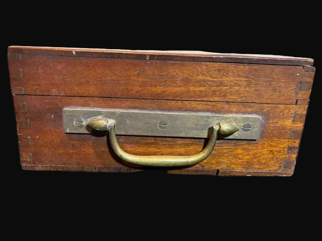 #ADD VENDOR French Marine Sextant A. Huillmann Ponthus Successeur Paris No. 3910 in Original Mahogany Case c.1880-1900 - Annapolis Maritime Antiques