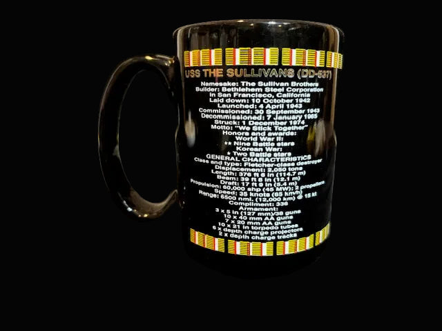 20779 coffee mug USS The Sullivans DD-537 Commemorative Coffee Mug – Fletcher Class Destroyer