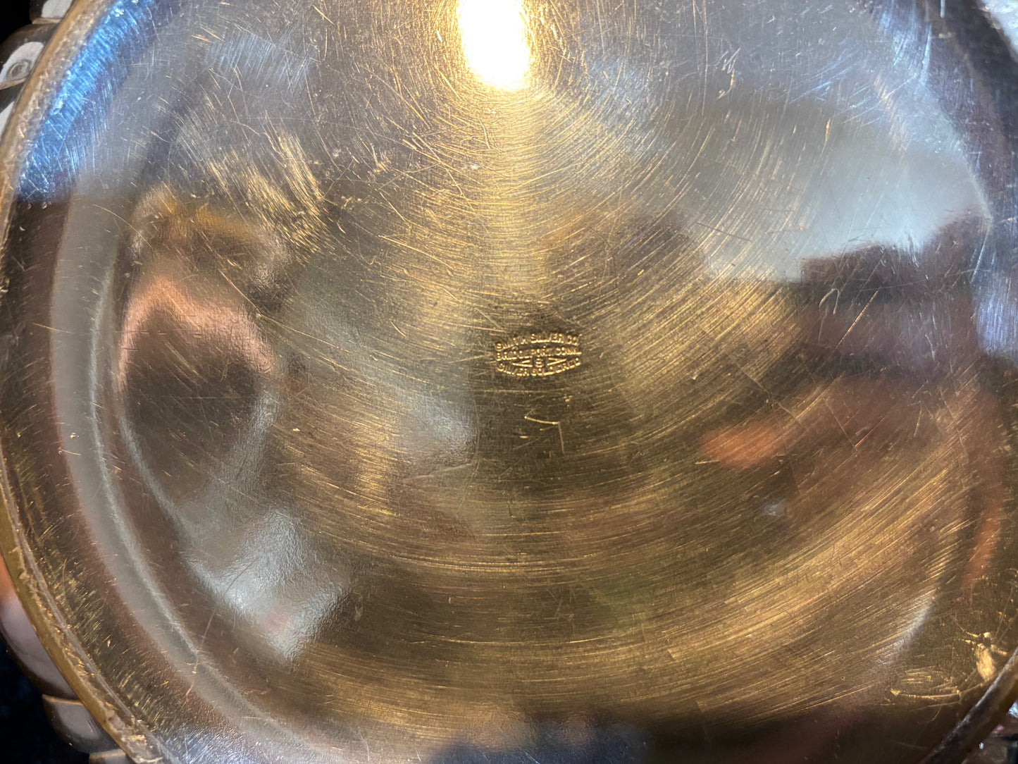 U.S. Navy Silverplate Serving Dish – International Silver Co. – Twin Handled, Engraved Eagle Crest