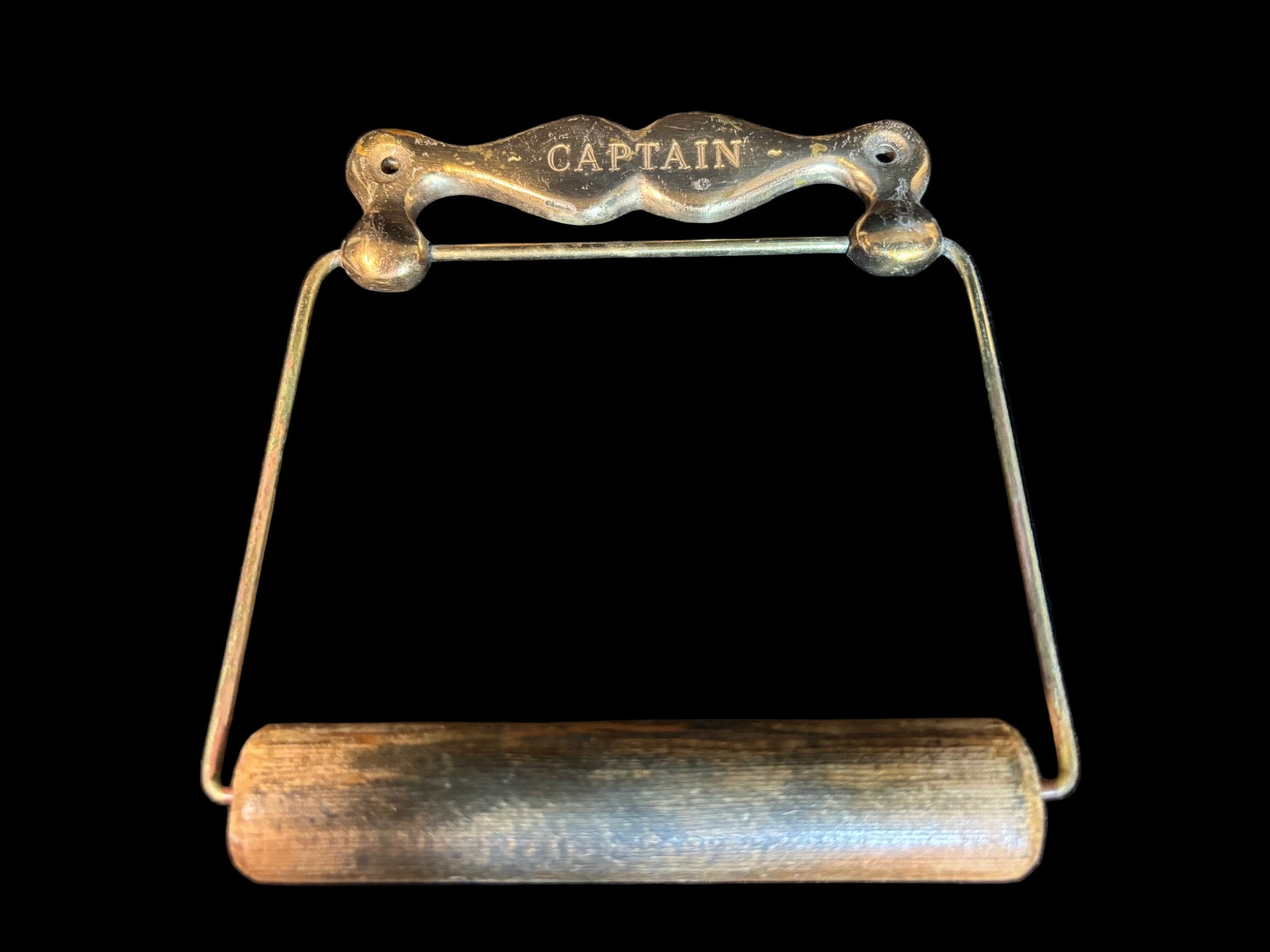 Vintage Brass “Captain” Toilet Roll Holder - Annapolis Maritime Antiques