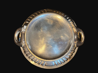 U.S. Navy Silverplate Serving Dish – International Silver Co. – Twin Handled, Engraved Eagle Crest