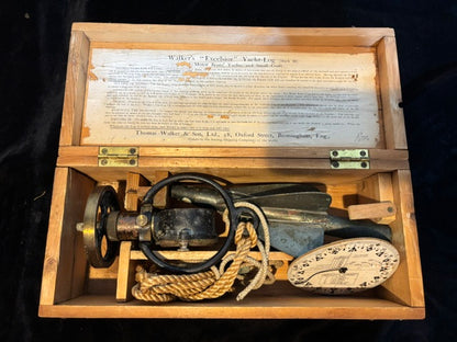 #ADD VENDOR Walker's Excelsior Yacht Log Mark III Complete Taffrail Log in Original Case Thomas Walker & Son - Annapolis Maritime Antiques