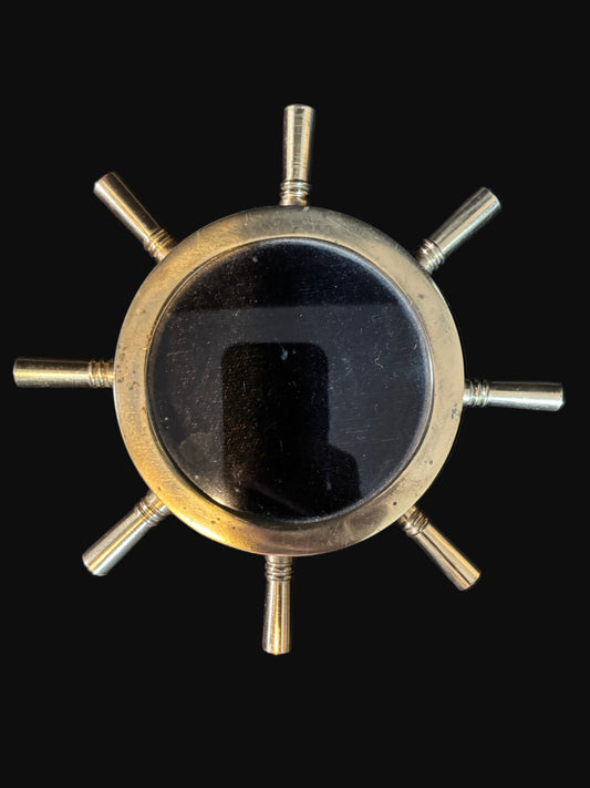 #Ship’s Wheel Magnifying Glass – Brass Maritime Desk Accessory