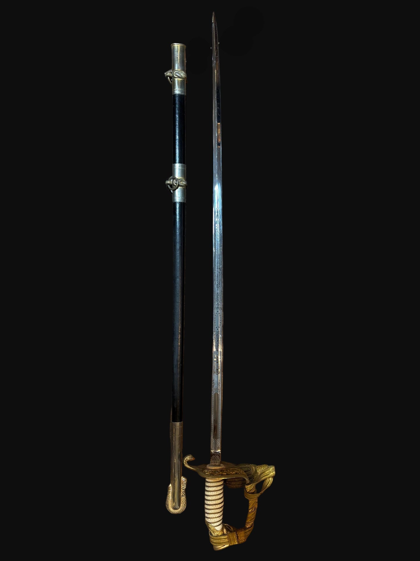 German Naval Officer Dress Sword with Scabbard – WKC Solingen