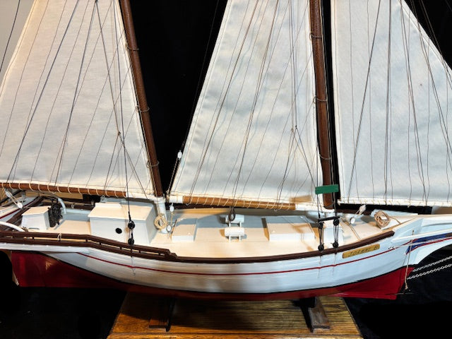 Handcrafted Wooden Schooner Model Ship “JOANNE B” – Nautical Maritime Décor - Annapolis Maritime Antiques