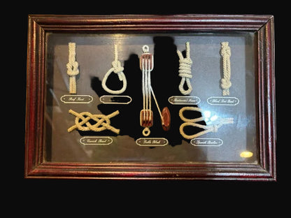 Framed Nautical Knot Board Maritime Seamanship Display 12" x 8" - Annapolis Maritime Antiques