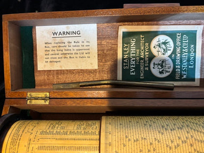 #ADD VENDOR Fuller Cylindrical Slide Rule Calculator in Original Mahogany Case with Literature - Annapolis Maritime Antiques