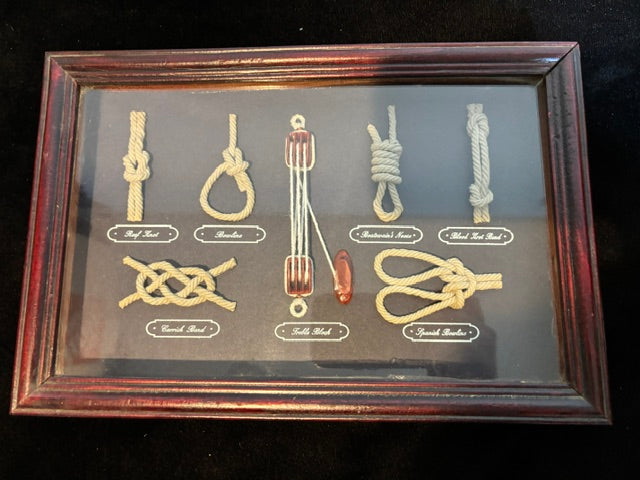 Framed Nautical Knot Board Maritime Seamanship Display 12" x 8" - Annapolis Maritime Antiques