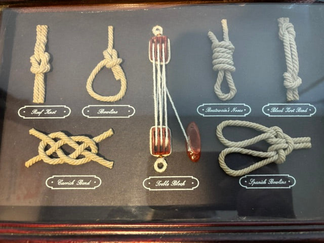 Framed Nautical Knot Board Maritime Seamanship Display 12" x 8" - Annapolis Maritime Antiques
