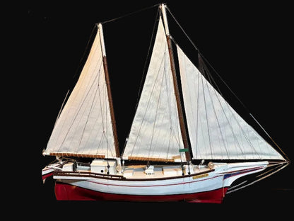 Handcrafted Wooden Schooner Model Ship “JOANNE B” – Nautical Maritime Décor - Annapolis Maritime Antiques