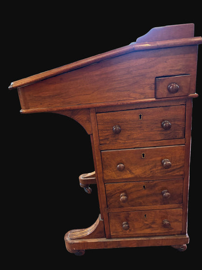 #Davenport Desk – 19th Century Mahogany/Walnut with Inlay